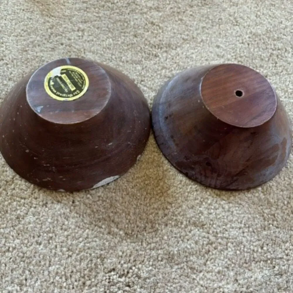 2 Original Walnut Store 6” Wooden Bowls